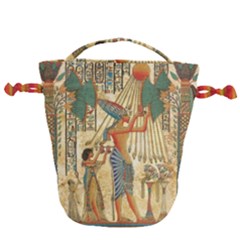 Egyptian Man Sun God Ra Amun Drawstring Bucket Bag