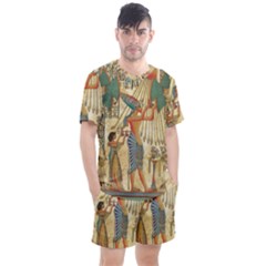 Egyptian Man Sun God Ra Amun Men s Mesh Tee and Shorts Set