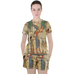 Egyptian Man Sun God Ra Amun Women s Tee and Shorts Set