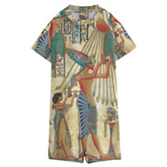 Egyptian Man Sun God Ra Amun Kids  Boyleg Half Suit Swimwear