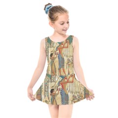 Egyptian Man Sun God Ra Amun Kids  Skater Dress Swimsuit