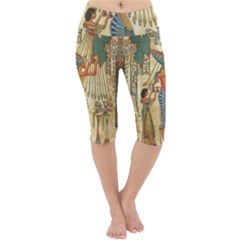 Egyptian Man Sun God Ra Amun Lightweight Velour Cropped Yoga Leggings