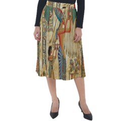 Egyptian Man Sun God Ra Amun Classic Velour Midi Skirt  by Celenk