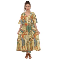 Egyptian Man Sun God Ra Amun Kimono Sleeve Boho Dress