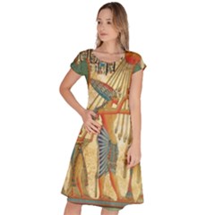 Egyptian Man Sun God Ra Amun Classic Short Sleeve Dress by Celenk