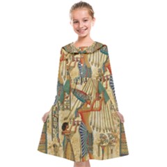 Egyptian Man Sun God Ra Amun Kids  Midi Sailor Dress