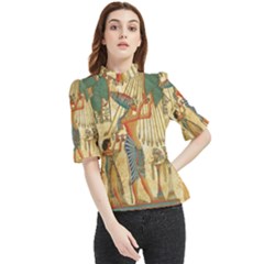 Egyptian Man Sun God Ra Amun Frill Neck Blouse