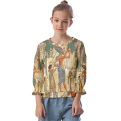 Egyptian Man Sun God Ra Amun Kids  Cuff Sleeve Top