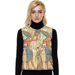 Egyptian Man Sun God Ra Amun Women s Short Button Up Puffer Vest