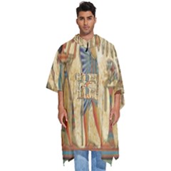 Egyptian Man Sun God Ra Amun Men s Hooded Rain Ponchos by Celenk