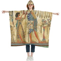 Egyptian Man Sun God Ra Amun Women s Hooded Rain Ponchos