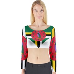 Heart Love Flag Antilles Island Long Sleeve Crop Top by Celenk