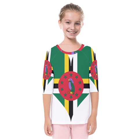 Heart Love Flag Antilles Island Kids  Quarter Sleeve Raglan Tee by Celenk