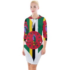 Heart Love Flag Antilles Island Quarter Sleeve Hood Bodycon Dress by Celenk