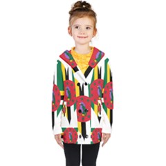 Heart Love Flag Antilles Island Kids  Double Breasted Button Coat by Celenk