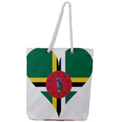 Heart Love Flag Antilles Island Full Print Rope Handle Tote (large) by Celenk