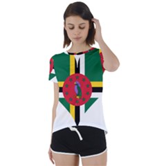 Heart Love Flag Antilles Island Short Sleeve Open Back Tee by Celenk