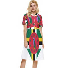 Heart Love Flag Antilles Island Button Top Knee Length Dress by Celenk