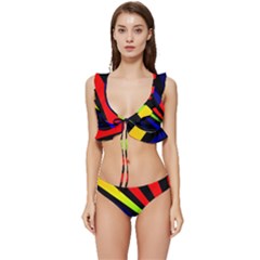 Graphic Design Computer Graphics Low Cut Ruffle Edge Bikini Set by Celenk