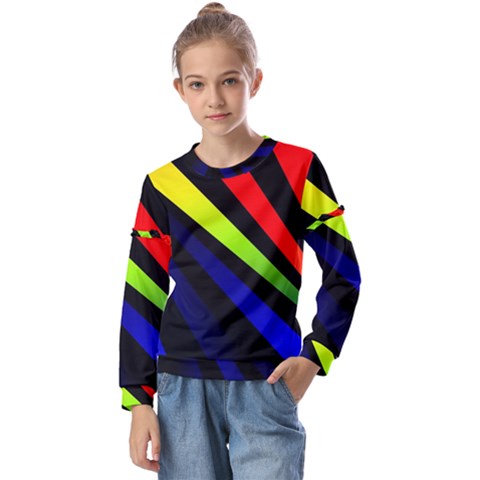 Graphic Design Computer Graphics Kids  Long Sleeve Tee With Frill  by Celenk