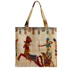 Egyptian Tutunkhamun Pharaoh Design Zipper Grocery Tote Bag by Celenk