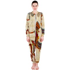 Egyptian Tutunkhamun Pharaoh Design Onepiece Jumpsuit (ladies) by Celenk