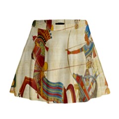 Egyptian Tutunkhamun Pharaoh Design Mini Flare Skirt by Celenk