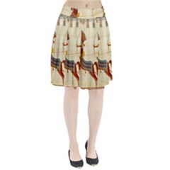 Egyptian Tutunkhamun Pharaoh Design Pleated Skirt by Celenk