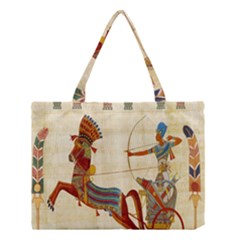 Egyptian Tutunkhamun Pharaoh Design Medium Tote Bag by Celenk