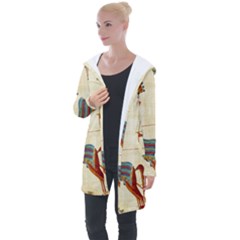 Egyptian Tutunkhamun Pharaoh Design Longline Hooded Cardigan by Celenk