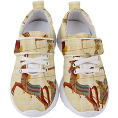 Egyptian Tutunkhamun Pharaoh Design Kids  Velcro Strap Shoes by Celenk