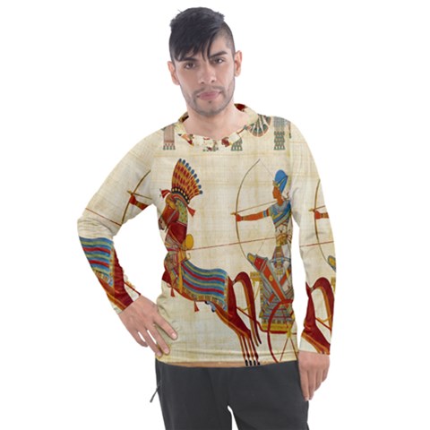 Egyptian Tutunkhamun Pharaoh Design Men s Pique Long Sleeve Tee by Celenk