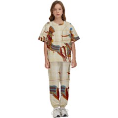 Egyptian Tutunkhamun Pharaoh Design Kids  Tee And Pants Sports Set by Celenk