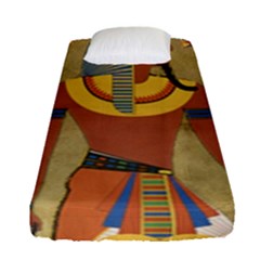 Egyptian Tutunkhamun Pharaoh Design Fitted Sheet (single Size) by Celenk