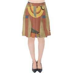 Egyptian Tutunkhamun Pharaoh Design Velvet High Waist Skirt by Celenk