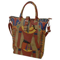 Egyptian Tutunkhamun Pharaoh Design Buckle Top Tote Bag by Celenk