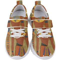 Egyptian Tutunkhamun Pharaoh Design Kids  Velcro Strap Shoes by Celenk