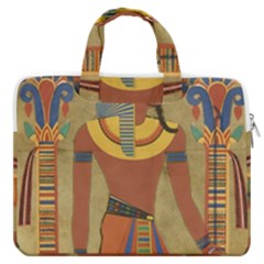 Egyptian Tutunkhamun Pharaoh Design Macbook Pro 16  Double Pocket Laptop Bag  by Celenk