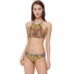 Egyptian Tutunkhamun Pharaoh Design Banded Triangle Bikini Set by Celenk