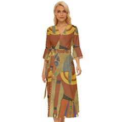 Egyptian Tutunkhamun Pharaoh Design Midsummer Wrap Dress