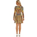 Egyptian Tutunkhamun Pharaoh Design Long Sleeve Wide Neck Velvet Dress View4