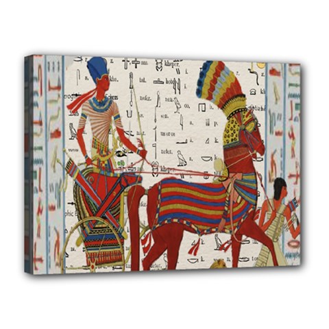 Egyptian Tutunkhamun Pharaoh Design Canvas 16  X 12  (stretched) by Celenk