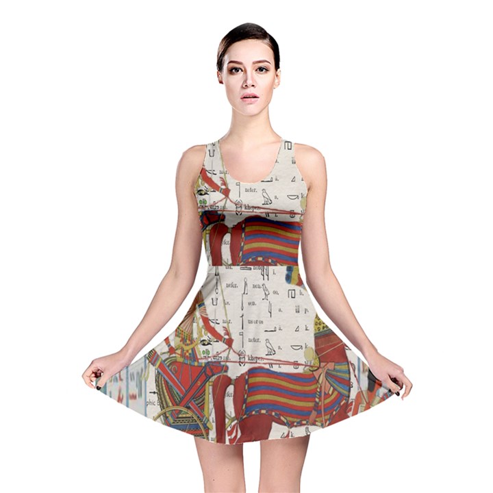 Egyptian Tutunkhamun Pharaoh Design Reversible Skater Dress