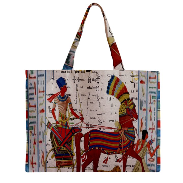 Egyptian Tutunkhamun Pharaoh Design Zipper Mini Tote Bag