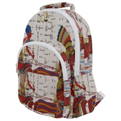 Egyptian Tutunkhamun Pharaoh Design Rounded Multi Pocket Backpack by Celenk