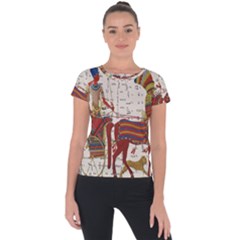 Egyptian Tutunkhamun Pharaoh Design Short Sleeve Sports Top  by Celenk