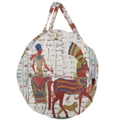 Egyptian Tutunkhamun Pharaoh Design Giant Round Zipper Tote by Celenk