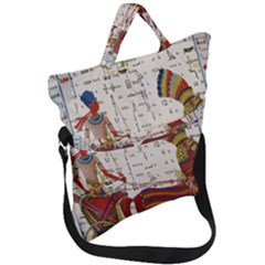 Egyptian Tutunkhamun Pharaoh Design Fold Over Handle Tote Bag by Celenk