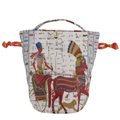 Egyptian Tutunkhamun Pharaoh Design Drawstring Bucket Bag by Celenk