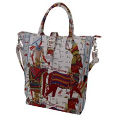 Egyptian Tutunkhamun Pharaoh Design Buckle Top Tote Bag by Celenk